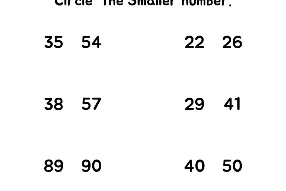 Compare Number Worksheet 2